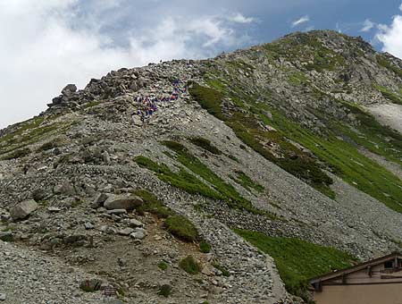 写真：一の越より上部の登山道