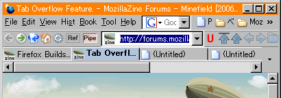 スタイルを適用した Tab Overflow のスクリーンショット