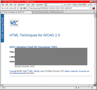 HTML Techniques for WCAG 2.0 のMozilla Firebird によるスクリーンキャプチャ画像